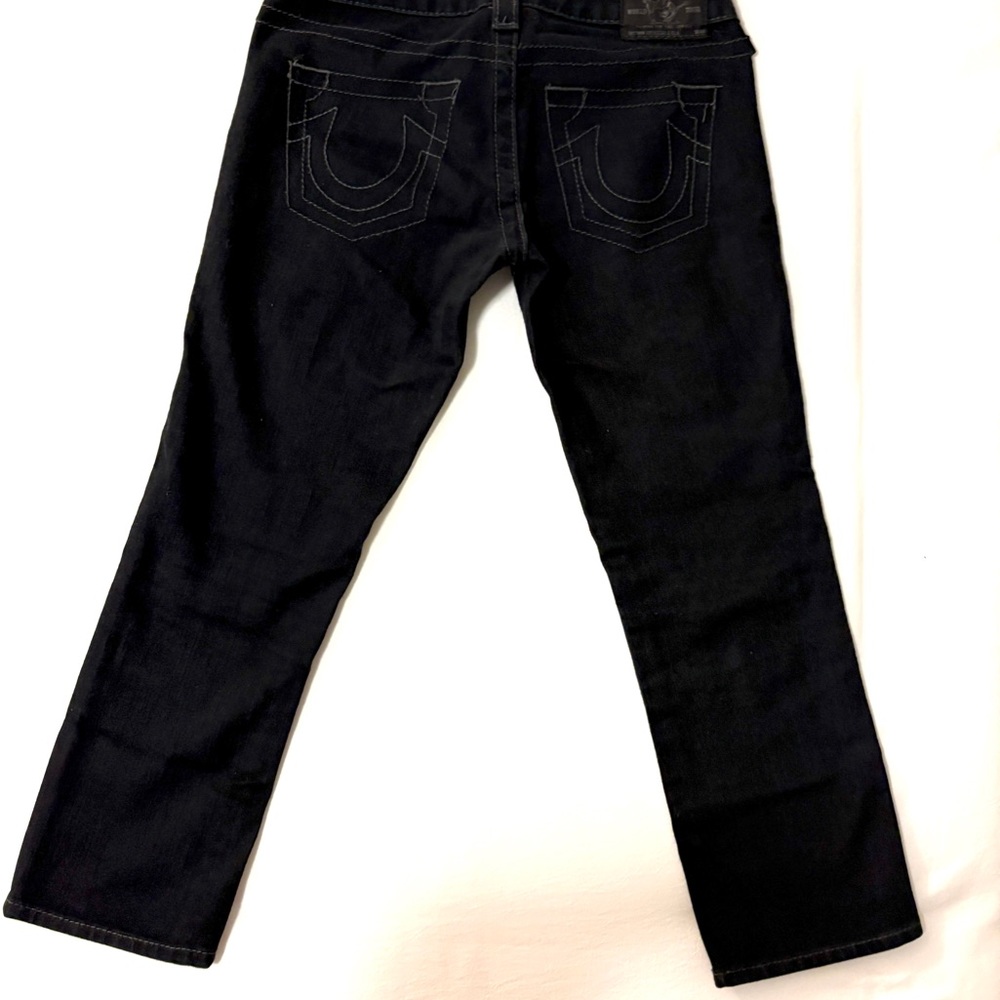 True Religion Women's Cropped Black Skinny Jeans
